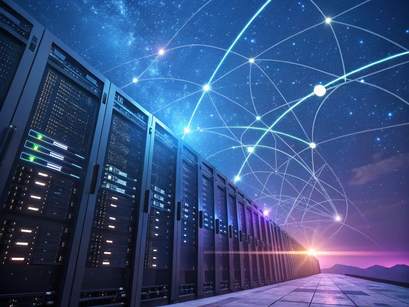 A visual representation of transaction processing speed, showing data packets moving rapidly through a network, symbolizing the efficiency gains from quantum computing.